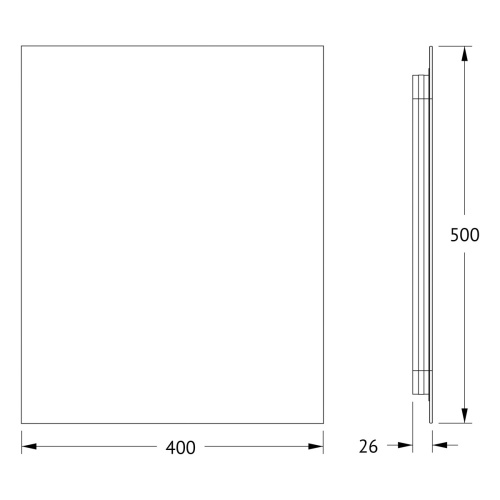 Зеркало DEFESTO GLOW DF 2511 с фацетом и LED-подсветкой 40x50 см., без выключателя, 3000 K фото 4