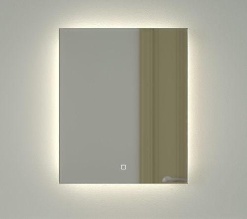 Зеркало DEFESTO GLOW DF 2503S с фацетом и LED-подсветкой 50x60 см., сенсорный выключатель, 4500 K