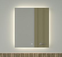 Зеркало DEFESTO GLOW DF 2506S с фацетом и LED-подсветкой 60x70 см., сенсорный выключатель, 4500 K