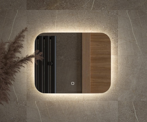 Зеркало DEFESTO OPTI DF 2801SH с LED-подсветкой 50x40 см., сенсорный выключатель, 4500 K