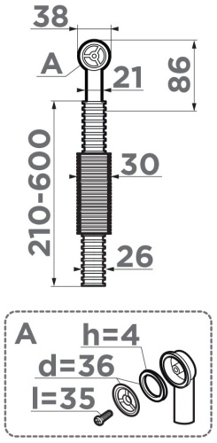 Круглый перелив Omoikiri OV-1-R-AB022 4998035, античная латунь фото 2