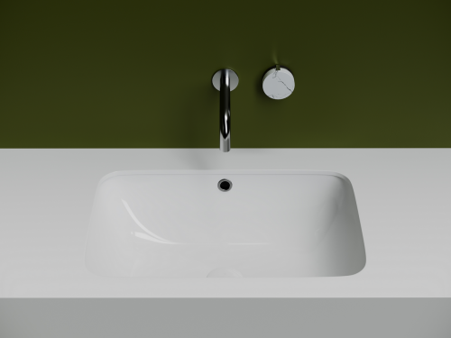 Раковина встраиваемая снизу Ceramicanova Element CN7018, белый глянец фото 3