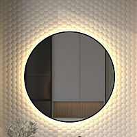 Зеркало DEFESTO AURA DF 2996 с окантовкой и LED-подсветкой Ø90 см., без выключателя, 3000 K