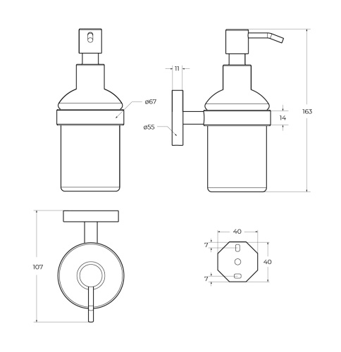 Дозатор CEZARES RELAX-SOIS-V-NOP подвесной, черный матовый фото 2