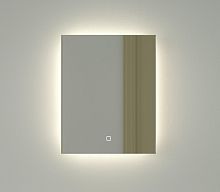Зеркало DEFESTO GLOW DF 2501S с фацетом и LED-подсветкой 40x50 см., сенсорный выключатель, 4500 K