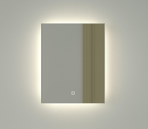 Зеркало DEFESTO GLOW DF 2501S с фацетом и LED-подсветкой 40x50 см., сенсорный выключатель, 4500 K