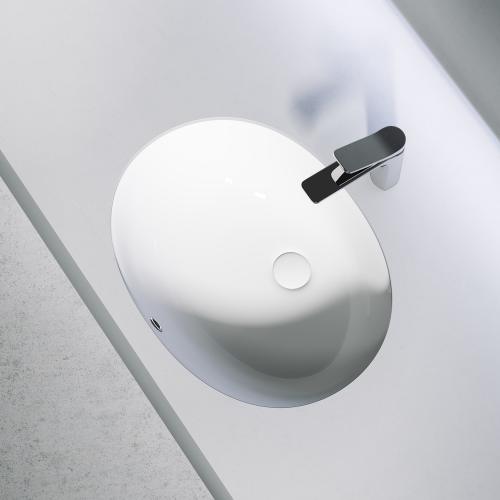 Раковина встраиваемая снизу Ceramicanova Element CN6076, белый глянец фото 5