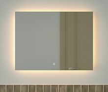 Зеркало DEFESTO GLOW DF 2517SH с фацетом и LED-подсветкой 80x60 см., сенсорный выключатель, 3000 K