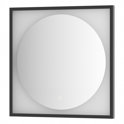 Зеркало DEFESTO ECLIPSE DF 2232S в багетной раме с LED-подсветкой 70x70 см., сенсорный выключатель, черная рама, 3000 K фото 4