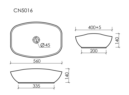 Раковина Ceramicanova ELEMENT CN5016, белый глянец фото 6