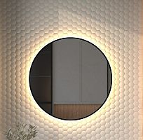 Зеркало DEFESTO AURA DF 2995 с окантовкой и LED-подсветкой Ø80 см., без выключателя, 3000 K