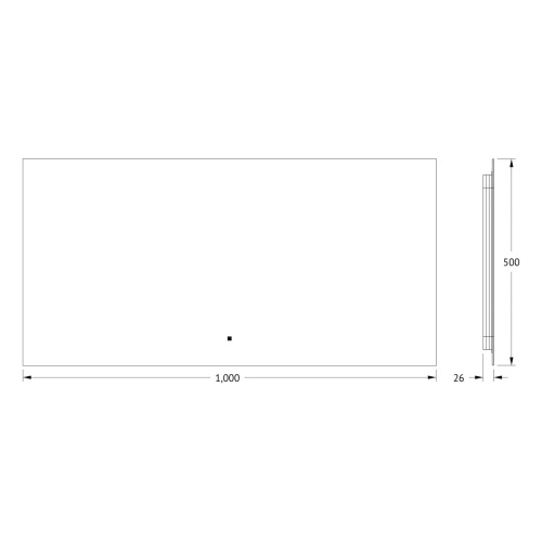 Зеркало DEFESTO GLOW DF 2505RH с фацетом и LED-подсветкой 100x50 см., ИК - выключатель, 4500 K фото 4