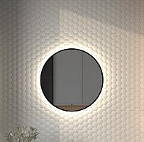 Зеркало DEFESTO AURA DF 2983R с окантовкой и LED-подсветкой Ø60 см., ИК - выключатель, 4500 K