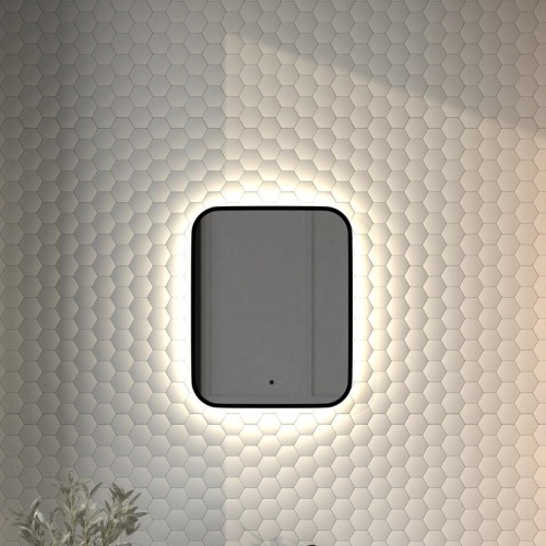 Зеркало DEFESTO AURA DF 2961R с окантовкой и LED-подсветкой 40x50 см., ИК - выключатель, 4500 K
