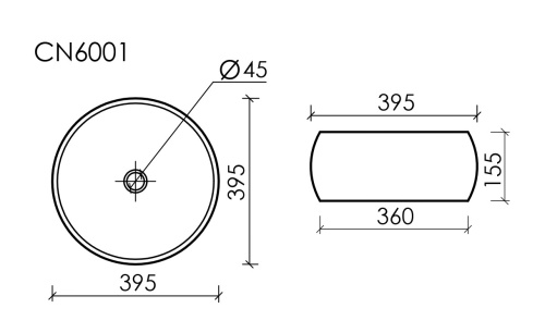 Накладная раковина Ceramicanova ELEMENT CN6001, белый глянец фото 7