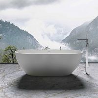 Ванна из искусственного камня Vincea VBT-4S04MW, 1700*800*560, белый мат., слив-перелив в комплекте