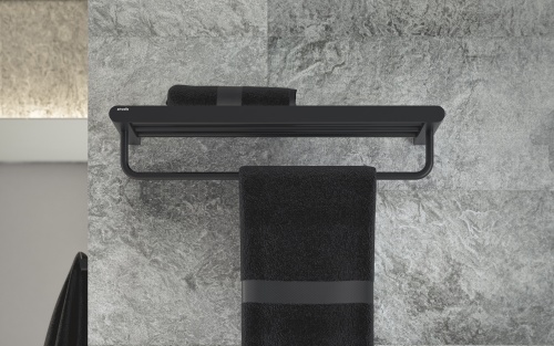 Полка Artwelle Schwarz 7781 для полотенец 60 см, чёрный матовый фото 5