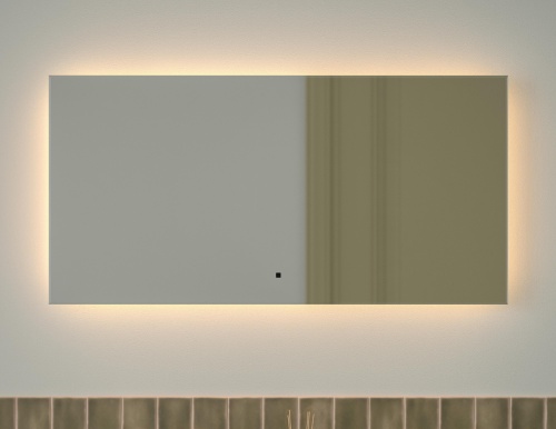 Зеркало DEFESTO GLOW DF 2515RH с фацетом и LED-подсветкой 100x50 см., ИК - выключатель, 3000 K
