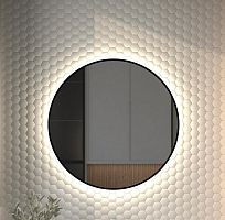 Зеркало DEFESTO AURA DF 2985 с окантовкой и LED-подсветкой Ø80 см., без выключателя, 4500 K