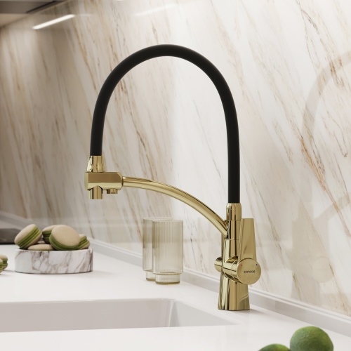 Смеситель для кухни Sancos Eri SC4001ZG, полированное золото фото 11