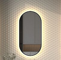 Зеркало DEFESTO AURA DF 2934R с окантовкой и LED-подсветкой 50x100 см., ИК - выключатель, 3000 K