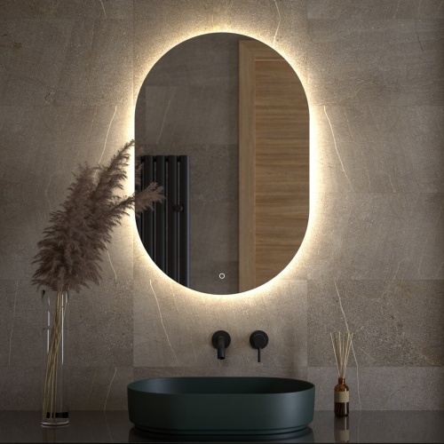 Зеркало DEFESTO OPTI DF 2905S с LED-подсветкой 60x90 см., сенсорный выключатель, 4500 K фото 2
