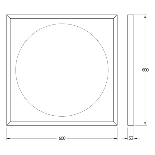 Зеркало DEFESTO ECLIPSE DF 2226 в багетной раме с LED-подсветкой 60x60 см., белая рама, без выключателя, 4500 K фото 5