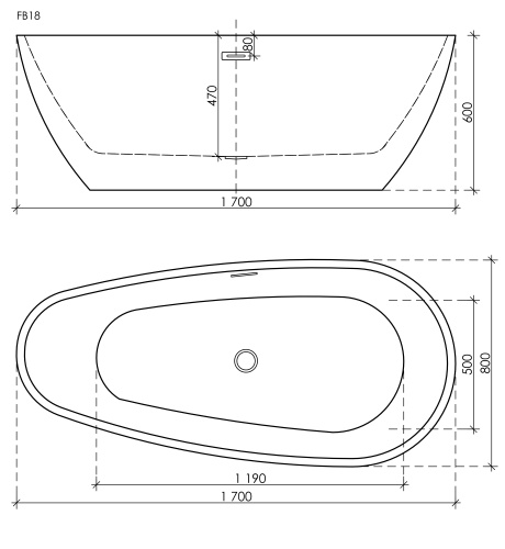 Отдельностоящая ванна Sancos Leaf FB20, 170x80 фото 9