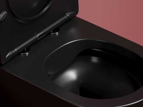 Подвесной унитаз Ceramicanova Modena CN6063MB с крышкой-сидением, черный матовый фото 8