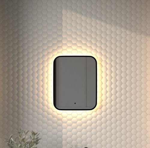 Зеркало DEFESTO AURA DF 2971R с окантовкой и LED-подсветкой 40x50 см., ИК - выключатель, 3000 K