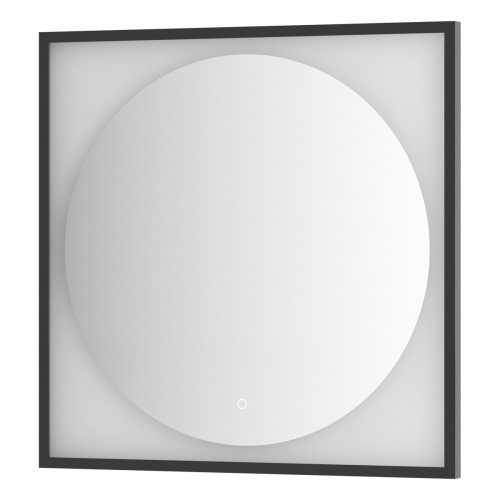 Зеркало DEFESTO ECLIPSE DF 2233S в багетной раме с LED-подсветкой 80x80 см., сенсорный выключатель, черная рама, 3000 K фото 4