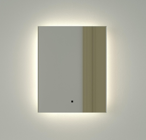Зеркало DEFESTO GLOW DF 2501R с фацетом и LED-подсветкой 40x50 см., ИК - выключатель, 4500 K