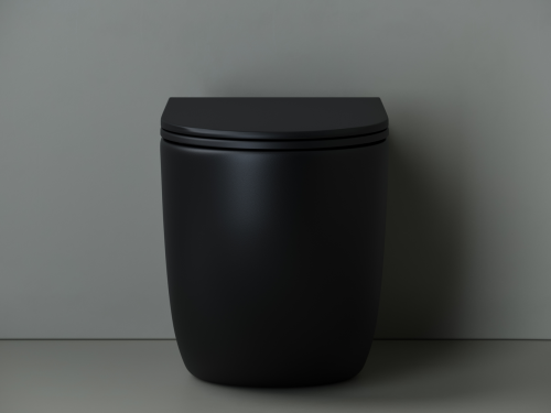 Унитаз приставной напольный Ceramicanova Metropol CN4004MB с крышкой-сидением, черный матовый фото 3