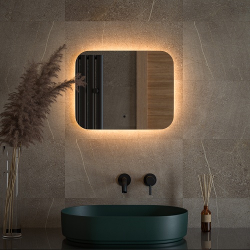 Зеркало DEFESTO OPTI DF 2811RH с LED-подсветкой 50x40 см., ИК - выключатель, 3000 K фото 2