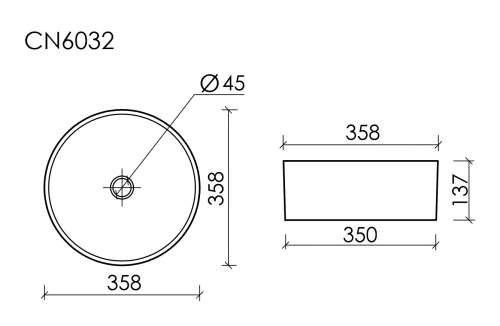 Накладная раковина Ceramicanova ELEMENT CN6032MB, чёрный матовый фото 8