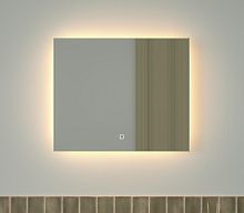 Зеркало DEFESTO GLOW DF 2513SH с фацетом и LED-подсветкой 60x50 см., сенсорный выключатель, 3000 K