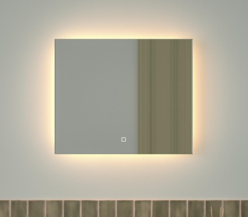 Зеркало DEFESTO GLOW DF 2513SH с фацетом и LED-подсветкой 60x50 см., сенсорный выключатель, 3000 K