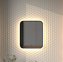 Зеркало DEFESTO AURA DF 2973R с окантовкой и LED-подсветкой 50x60 см., ИК - выключатель, 3000 K