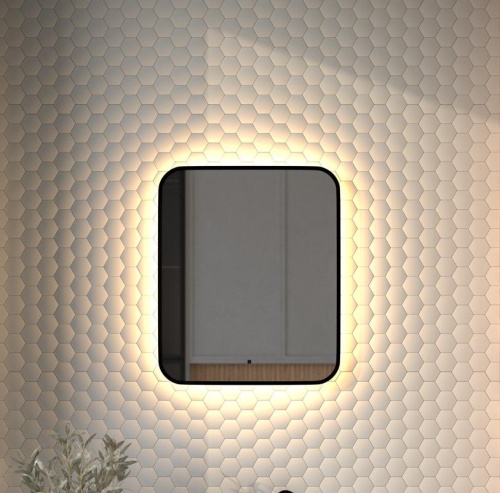 Зеркало DEFESTO AURA DF 2973R с окантовкой и LED-подсветкой 50x60 см., ИК - выключатель, 3000 K
