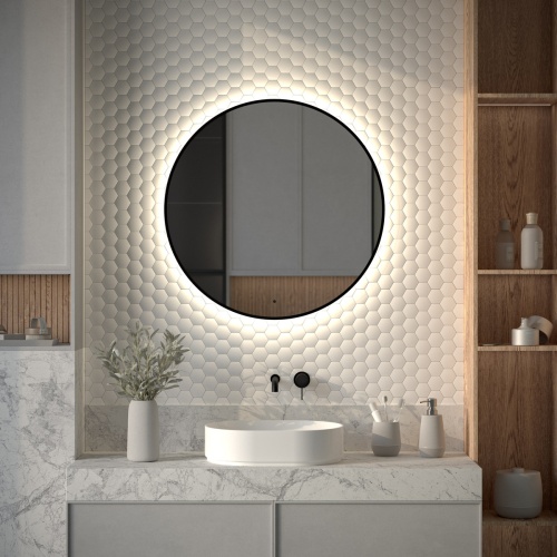 Зеркало DEFESTO AURA DF 2985R с окантовкой и LED-подсветкой Ø80 см., ИК - выключатель, 4500 K фото 2