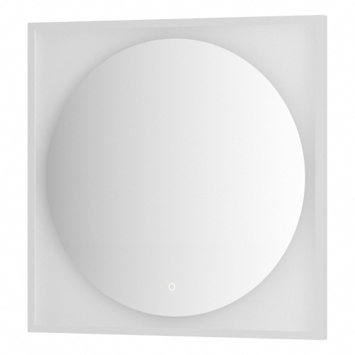 Зеркало DEFESTO ECLIPSE DF 2238S в багетной раме с LED-подсветкой 80x80 см., сенсорный выключатель, белая рама, 3000 K фото 4