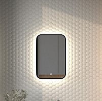 Зеркало DEFESTO AURA DF 2962S с окантовкой и LED-подсветкой 40x60 см., сенсорный выключатель, 4500 K