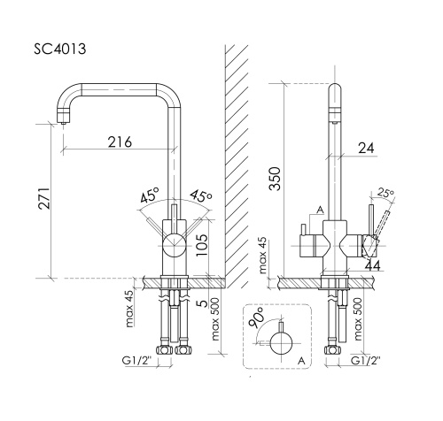 Смеситель для кухни Sancos Vela SC4013BG, брашированное золото фото 8