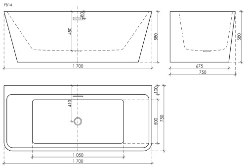 Акриловая ванна Sancos Sigma FB15, 170x80 см фото 9