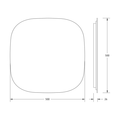 Зеркало DEFESTO OPTI DF 2858 с LED-подсветкой 50x50 см., без выключателя, 3000 K фото 5