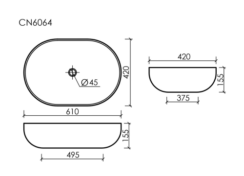 Накладная раковина Ceramicanova Element CN6064, белый глянец фото 8