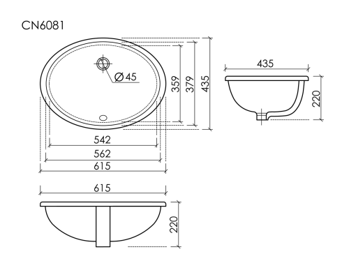 Раковина встраиваемая снизу Ceramicanova Era CN6081, белый глянец фото 8