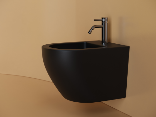 Биде подвесной Ceramicanova Uno CN11002MB черное матовое фото 4