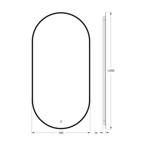 Зеркало DEFESTO AURA DF 2934S с окантовкой и LED-подсветкой 50x100 см., сенсорный выключатель, 3000 K фото 7