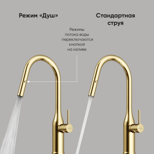 Смеситель для кухни Sancos Grand SC4002BG, брашированное золото фото 4